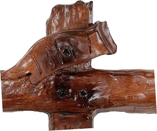 Miniatura 7 de Ebros - Placa de resina grande de 19.75 pulgadas de alto con cruz de Jesucristo crucificado en la cruz, cruz de crucifijo en color marrón oscuro,