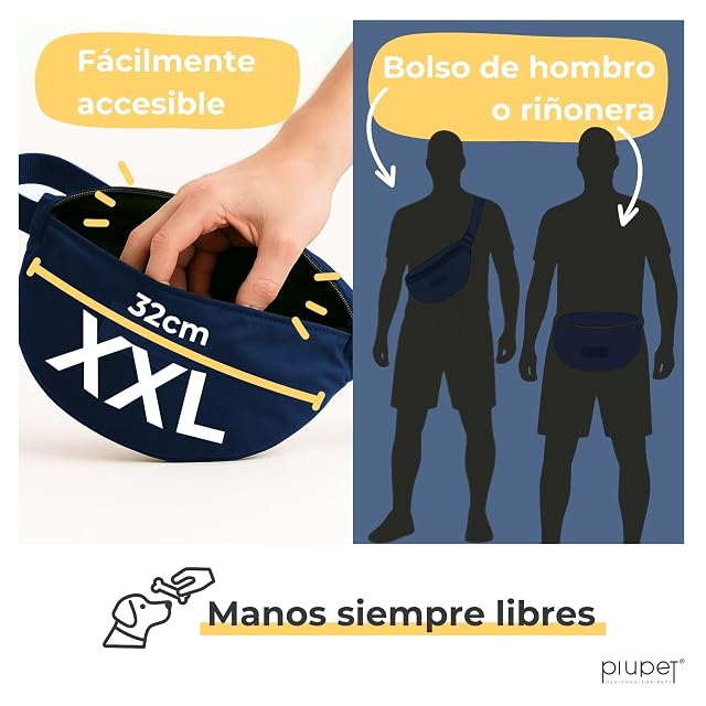 Foto 4 de 6 de PiuPet Bolsa de Golosinas para Perros - Riñonera Impermeable y Bandolera 2