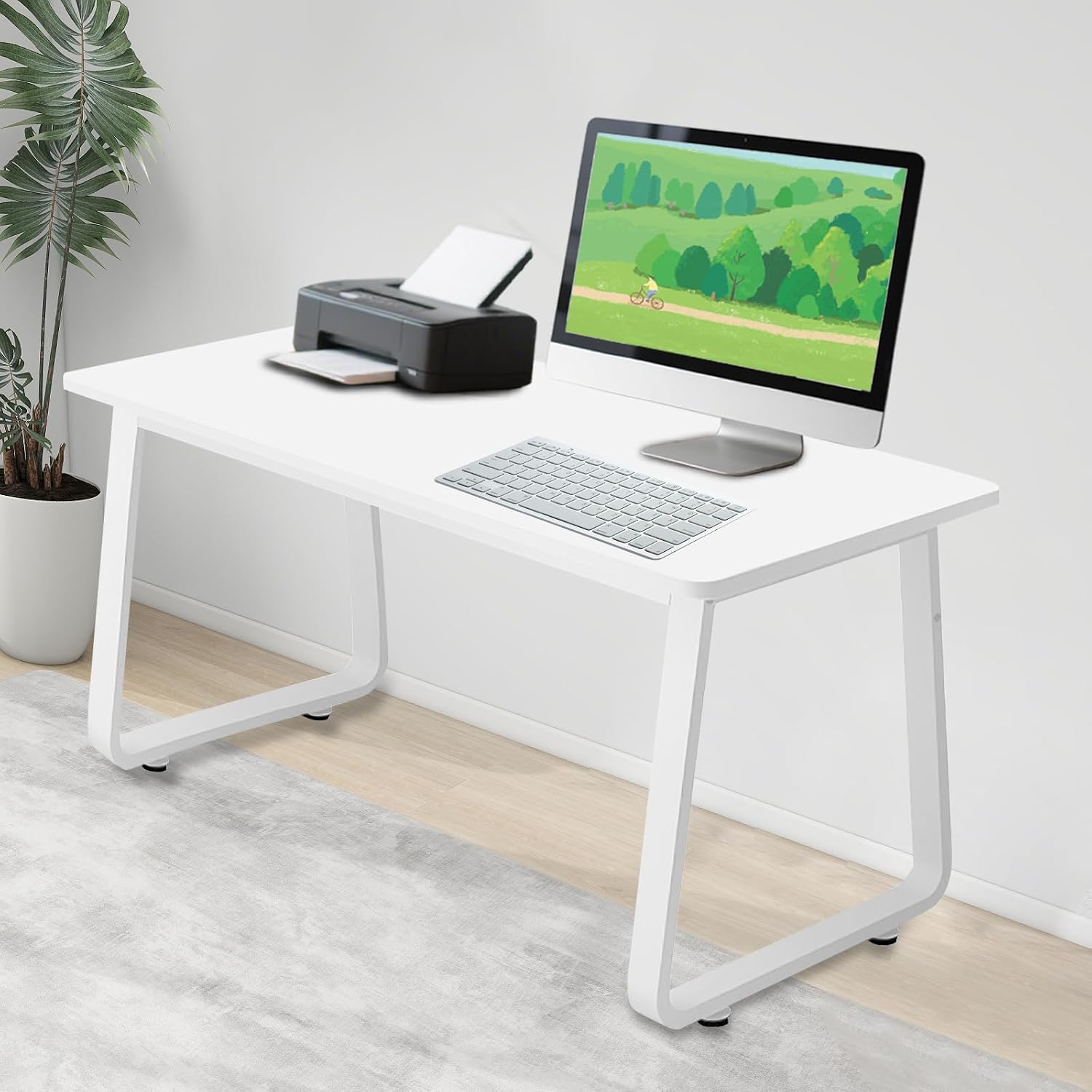 Modern Computer Desk for Small Spaces 31.5 Inch, Writing Study Laptop PC Desk for Home Office, Bedroom, Workspace (MDF, Iron)​