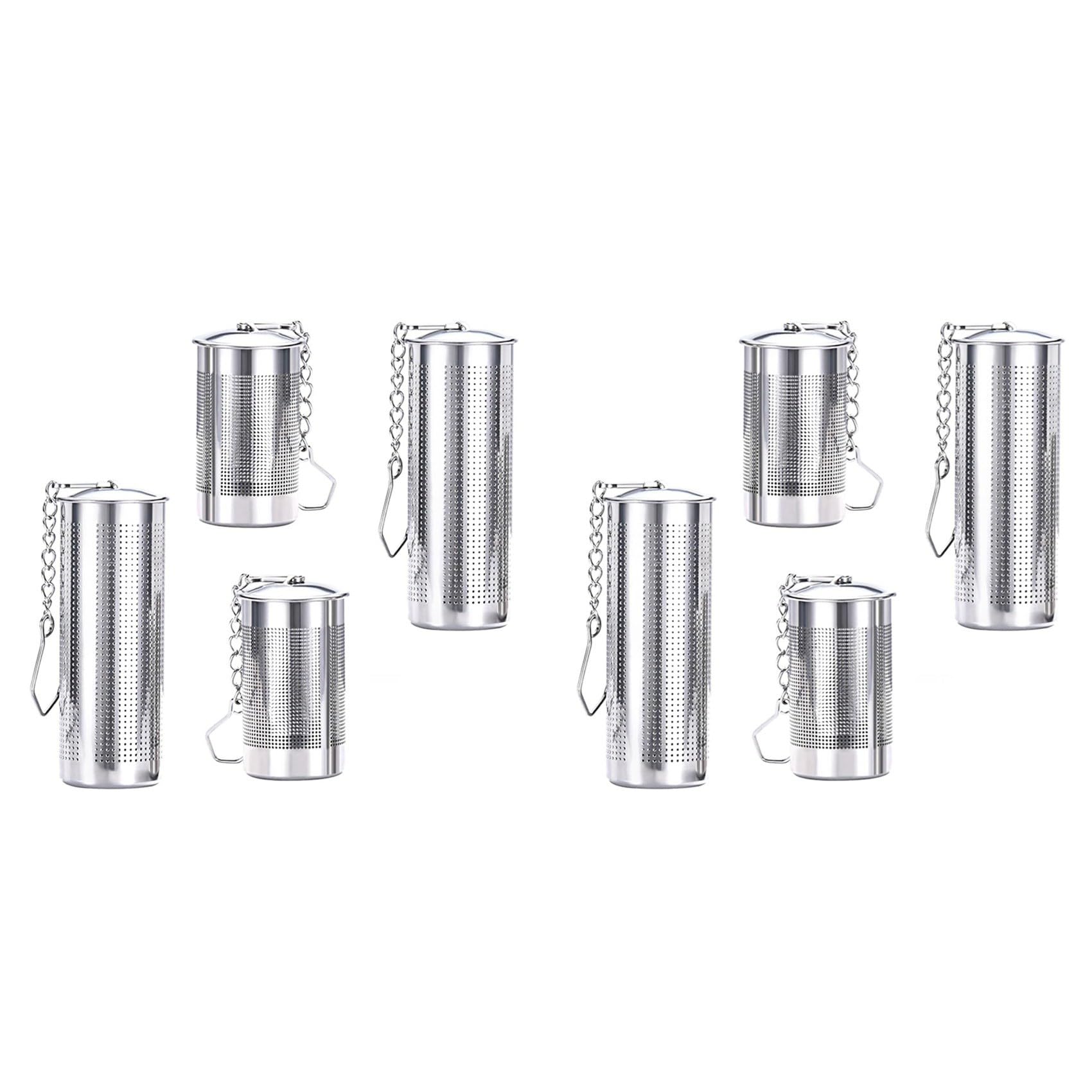 Hndhbfgrt 8PCS Tea Infusers for Loose Tea,Tea Filter with Lid,Stainless Steel Tea Strainer with Chain Hook,Large Tea Strainer Ball