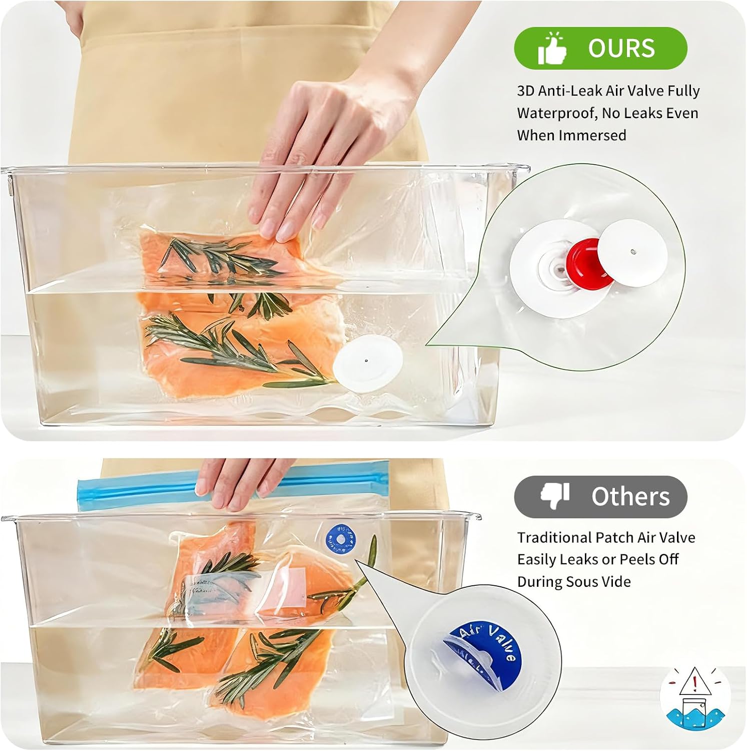 Vacuum Storage Bags Set, 10 Reusable BPA-Free Food Vacuum Sealer Bags