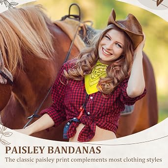 36 Pcs Paisley Cowboy Bandanas Bulk Multi Purpose Polyester Headband Scarf Kerchiefs for Men Women Pet Party Costume