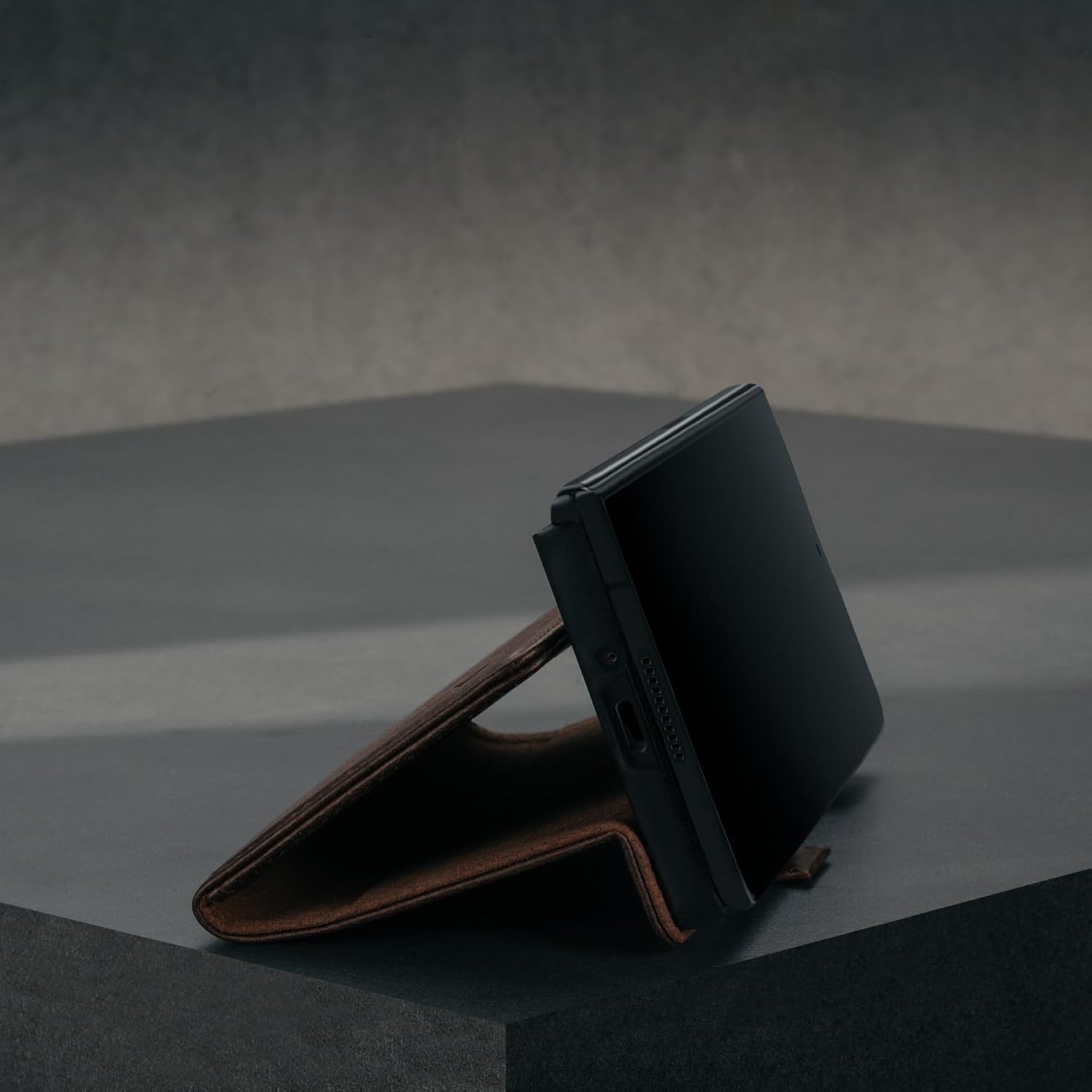 TORRO Phone Case Compatible with Samsung Galaxy Z Fold6 (2024) – Premium Leather Wallet Case with Stand Function and Card Slots (Dark Brown)