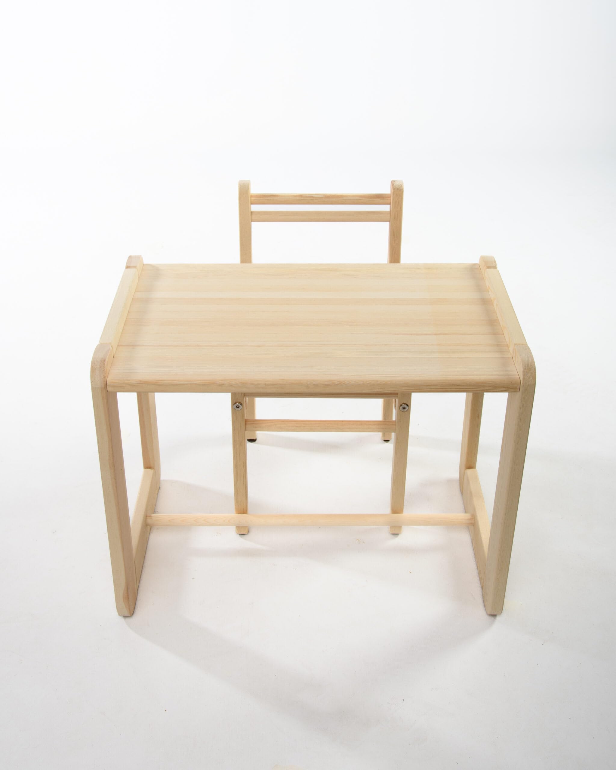 Mesa Infantil Montessori con Rollo de Papel EthosWood® | Escritorio de Madera Natural Barnizada | Seguro y Ergonómico | Ideal para Dibujar, Pintar, Estudiar y Jugar | Hecha en España
