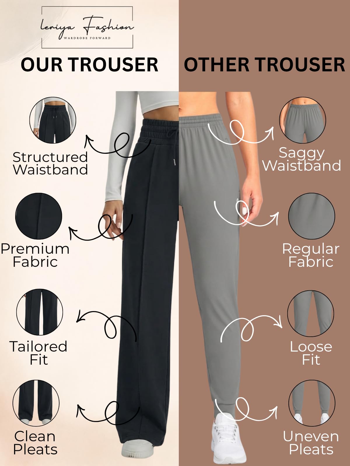 Leriya Fashion Pantalones acampanados de cintura alta estilo coreano para mujer, elegantes pantalones para eventos universitarios (talla grande)