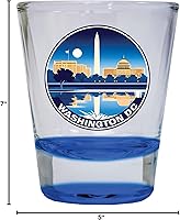 Vista 2 de R and R Imports Washington, D.C. Souvenir - Vaso de chupito redondo de 1.5 onzas, color azul A
