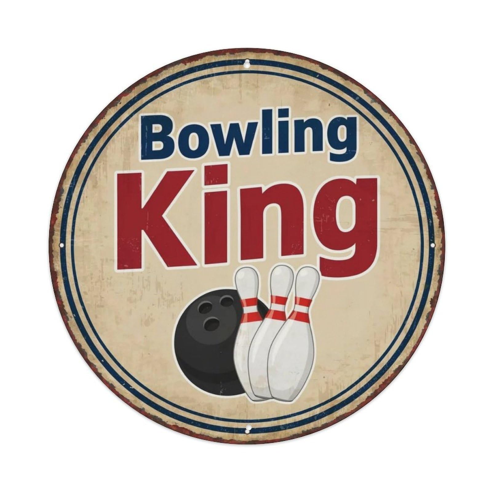 Bowling King Metal Tin Sign Plaque