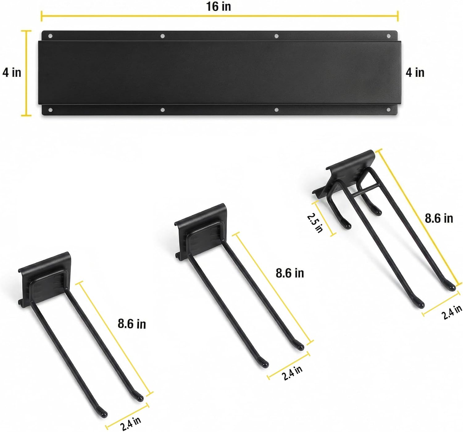 MBQQ Garage Tool Organizer Wall Mounted, 16 Inches Adjustable Garden Tool Organizer Rack,Heavy Duty Yard Tool Organizer,Single piece