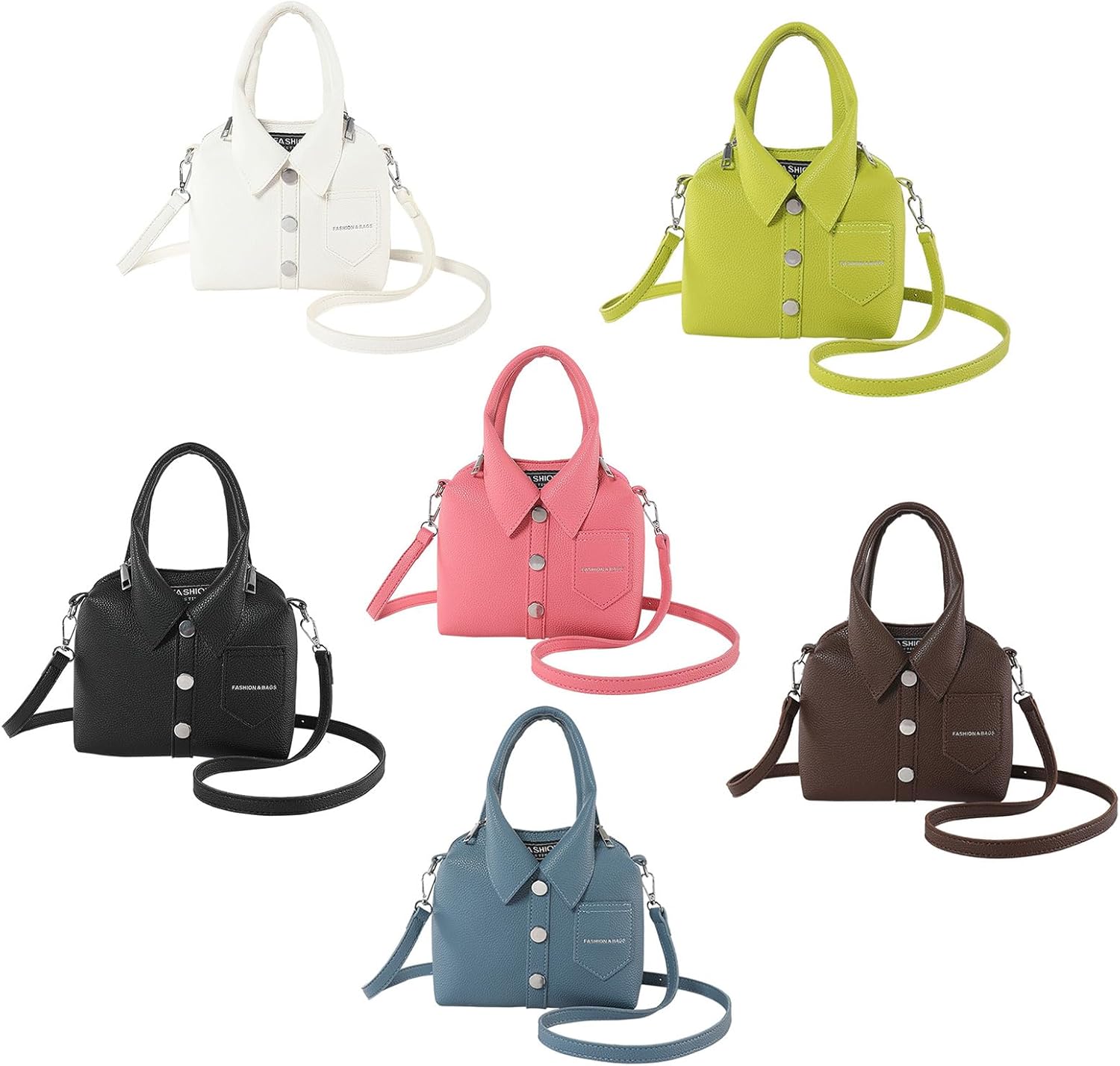 Crossbody Bag for Women Fashion PU Leather Funny Shirt Shape Shoulder Purse Top Handle Handbag with Adjustable Strap - Image 8