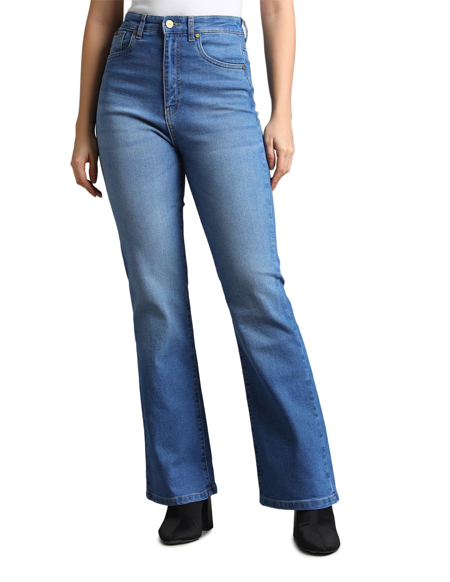 flying machine Women's Bootcut Fit Jeans| Solid | Ultra-high Rise | Stretchable | Jeans for Woman-picture-32