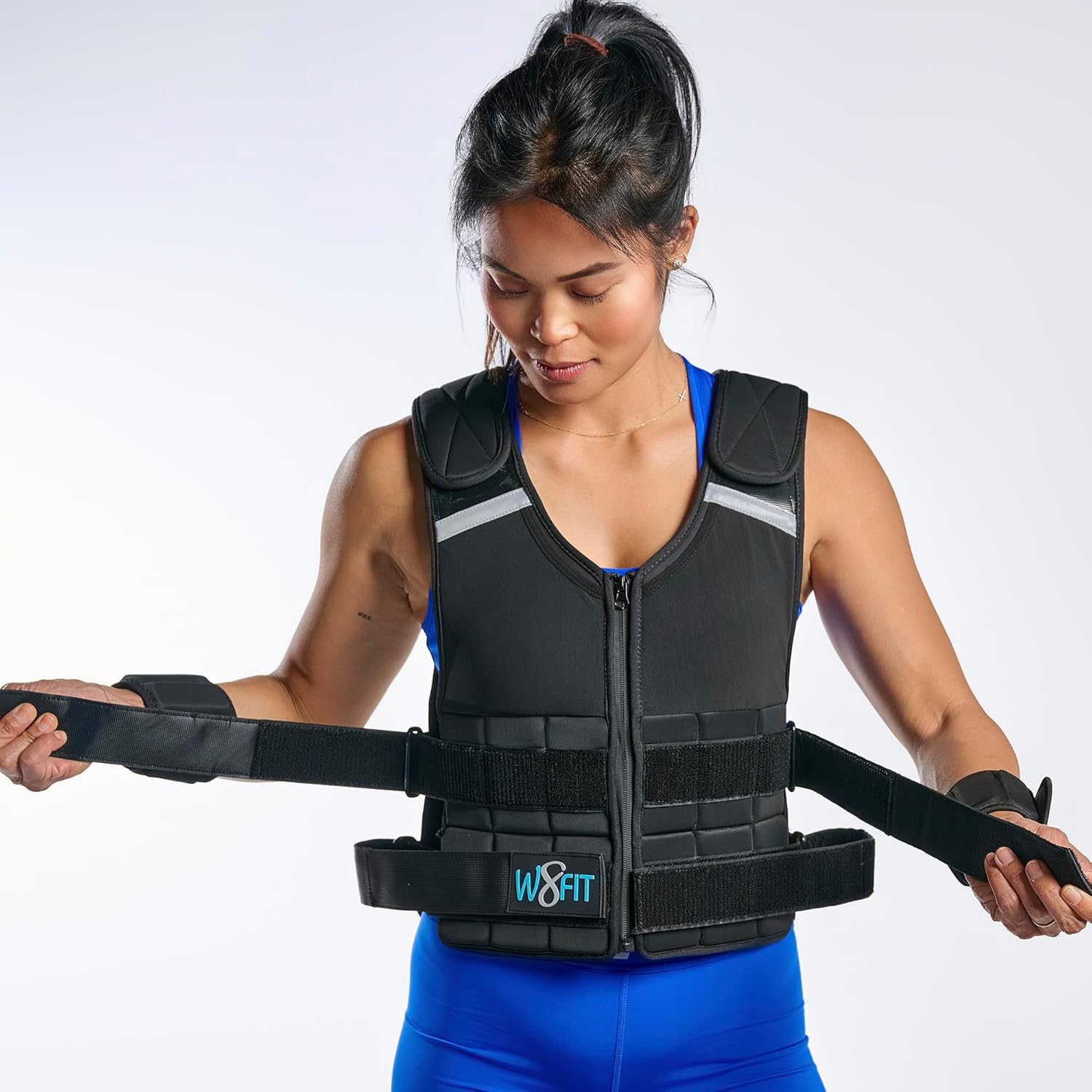 Premium Adjustable Weighted Vest for Men & Women – NO SHOULDER PRESSURE for Walking, Rucking & Strength Training with Zipper, Removable Thin Weights, Reflective Strips