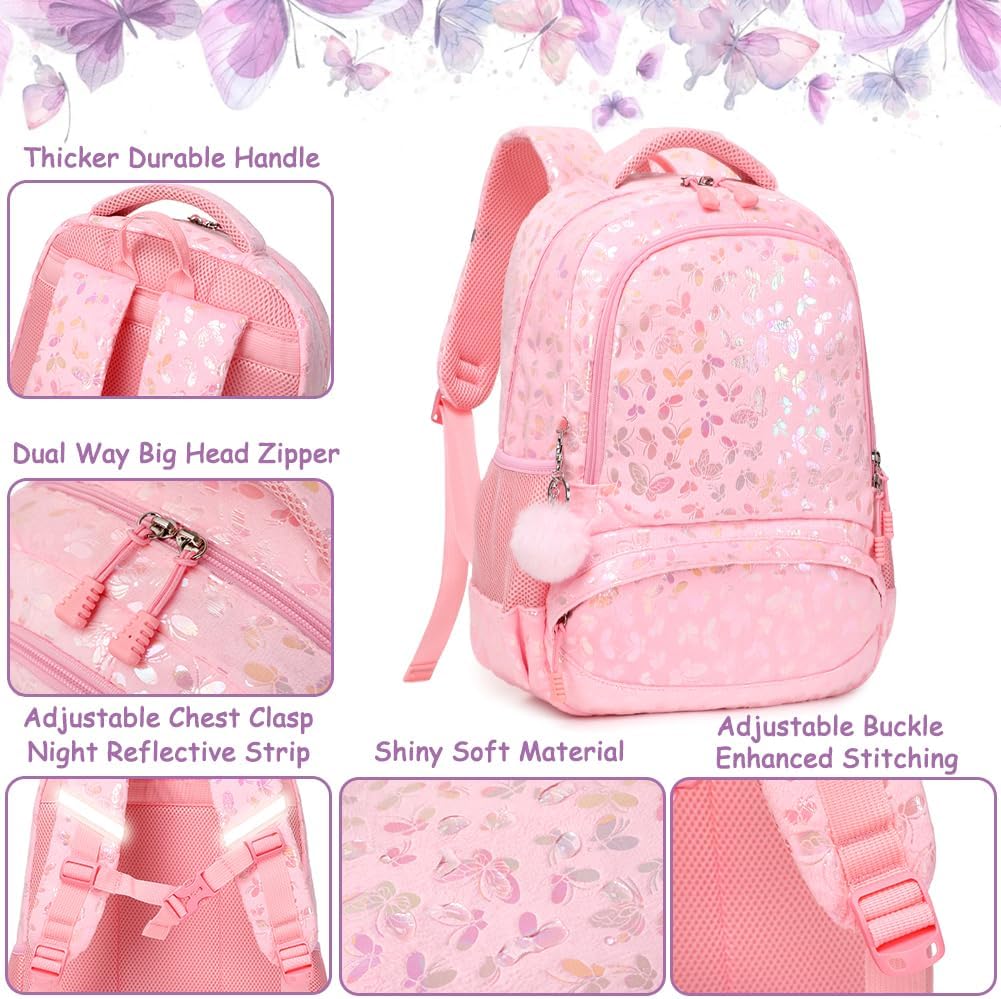 Meisohua Girls Backpack with Lunch Box 3 in 1 Set Kids Backpack for Girls Preschool Kindergarten Elementary School Backpack