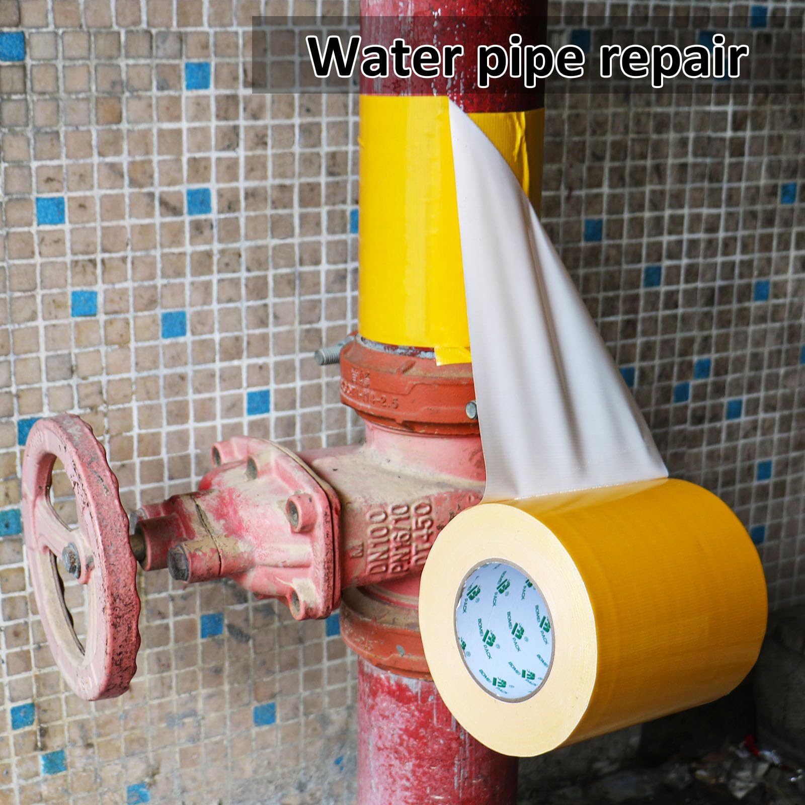 BOMEI PACK Cinta adhesiva de tela amarilla de 150 mm x 50 m, reforzada, resistente al agua, cinta adhesiva resistente para fijar reparaciones, cajas de etiquetado de manualidades, sellado y flejes
