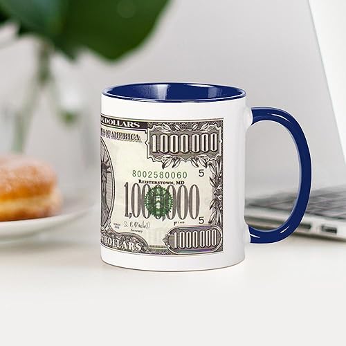 Vista 20 de CafePress Taza de café de cerámica Million Dollar (11 oz) Blanco - Taza del millón de dólares,Blanco - Taza de billetes de 100 dólares,Taza blanca