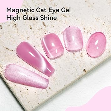 Pink Cat Eye Gel Nail Polish, Moonlight Magnetic Cateye Nail Polish