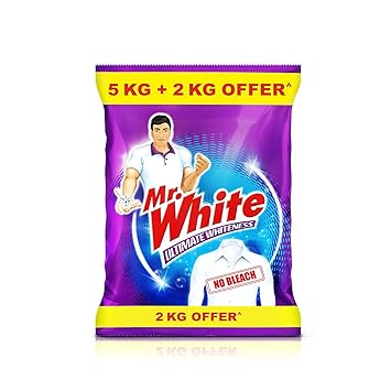 MR WHITE Detergent Powder - 5 Kg with Free 2Kg