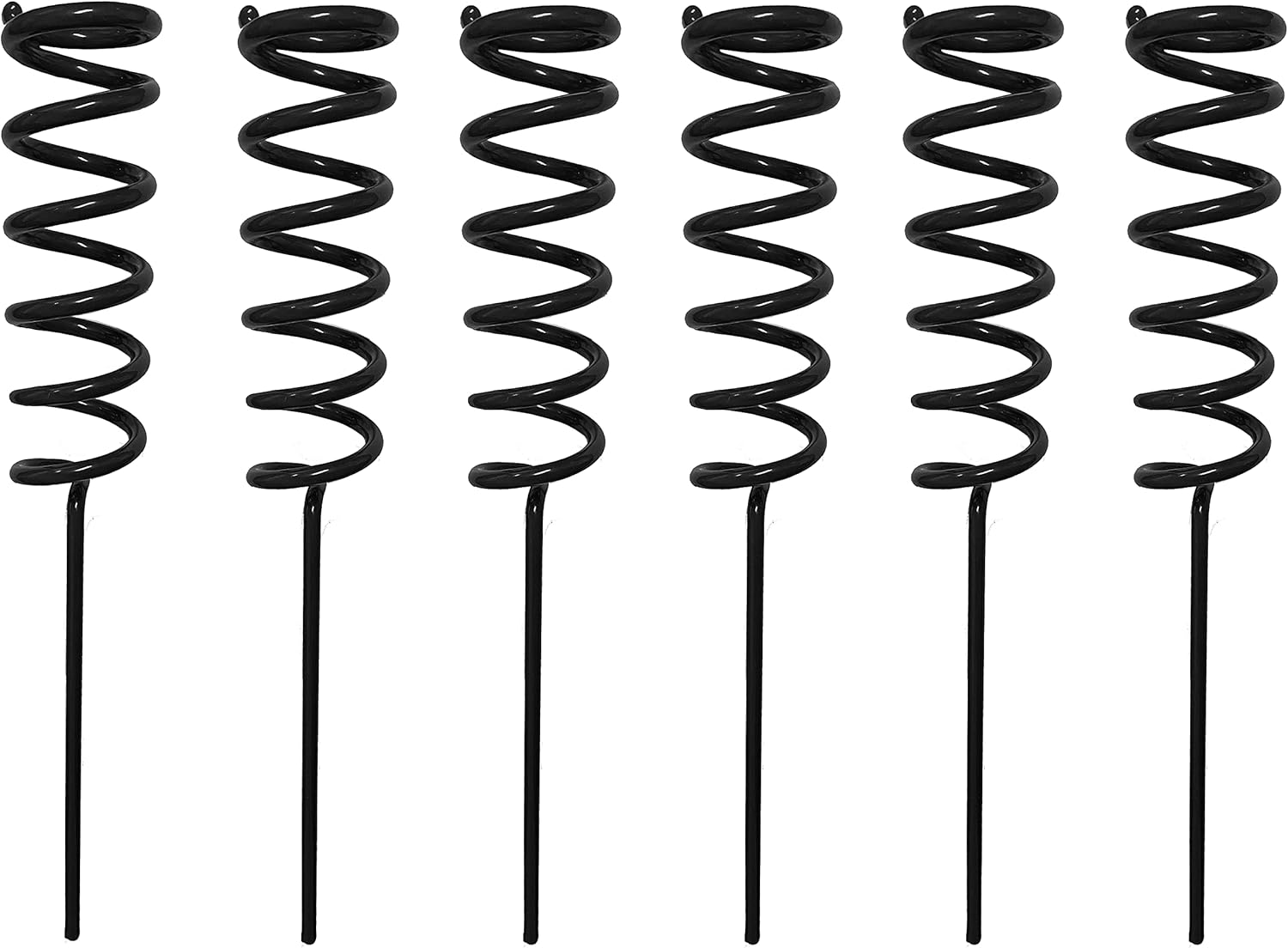 Heavy Duty Spiral Fishing Rod Ground Support Stand Holder (Black/ 6 Packs)