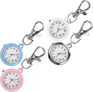 Outdoor Watch Digital Watch 4pcs Nurse Watches Luminous Pocket Watches Nurse Watch Keychain Nursing Watches for for 2023 Graduation Students Gifts Ladies Digital Watches Nurses Watch