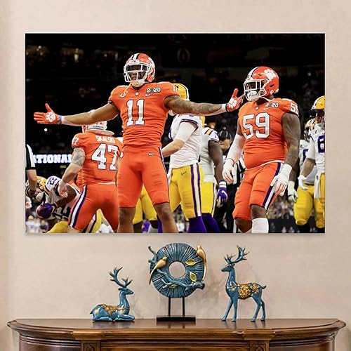 Miniatura 6 de EyewEb Póster de jugador de fútbol de Isaiah Simmons, pintura sobre lienzo, arte de pared, impresión de pergamino, pared de sala de estar,