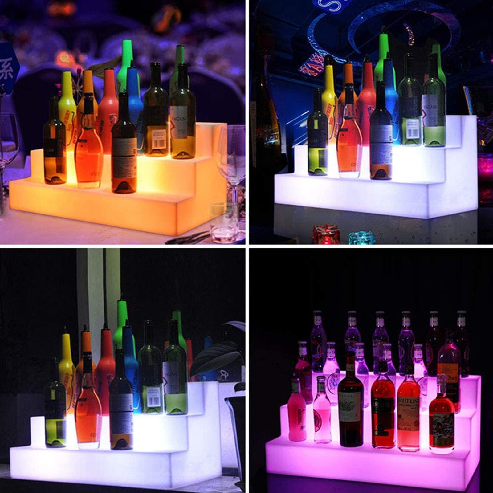 COYEUX Espositore per Bottiglie di liquore Illuminato a LED, espositore Illuminato in 3 Fasi, con Telecomando e 16 Colori preimpostati, per casa/Bar Commerciale