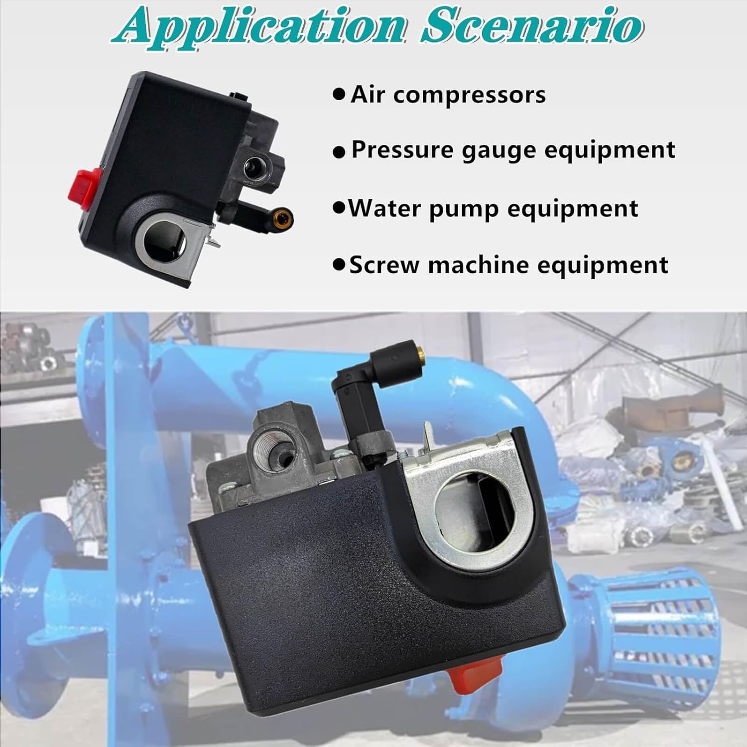 Upgraded Pressure Switch,Replace for Condor MDR 11/11 EA, 26 AMPS 120-155 PSI 120/240 Volts