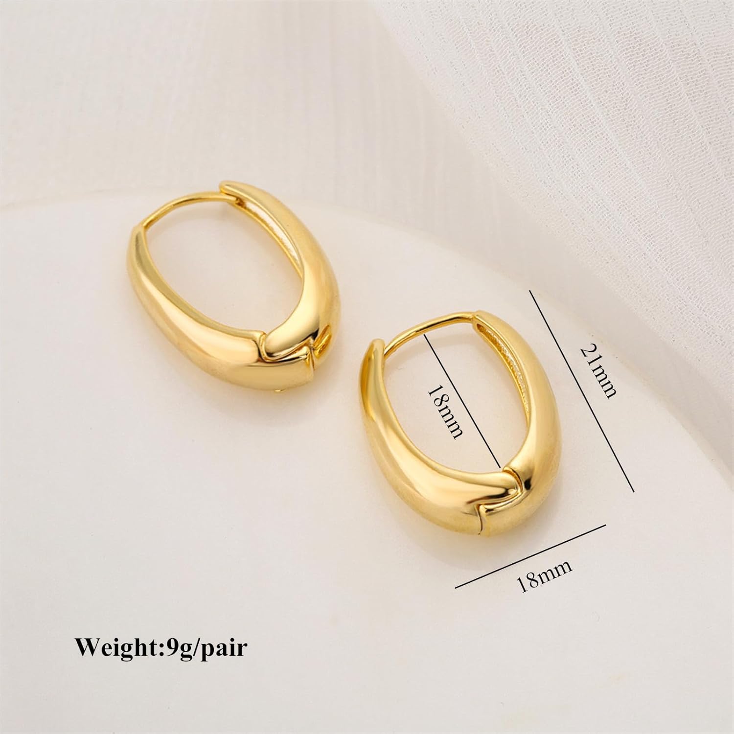 BG&WLing Chunky Gold Hoop Earrings for Women 14K Gold Plated Sterling Silver Post Hoop Earrings Curved Small Huggie Earring Trendy Jewelry Gift - Image 5