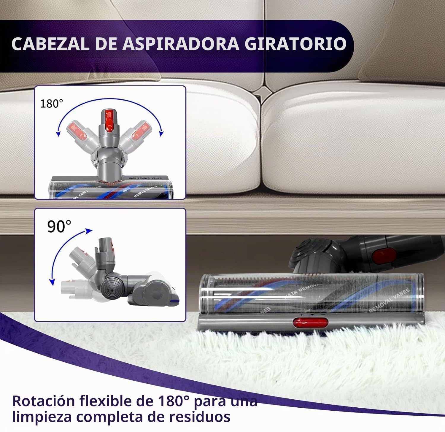 Cepillo High Torque para Dyson V7 V8 V10 V11 V15 SV10 SV11 SV12 SV14 Cepillo electrica Cabezal de Repuestos Motorizado Recambio Cepillo para Dyson Suelos Alfombras y Suelos Duros Ajuste