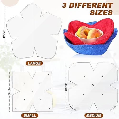 Miniatura 2 de Plantilla de 3 piezas con diseño acogedor de tazón, 3 tamaños de 8/10/12 pulgadas, plantilla de acrílico transparente, patrón de costura con 3