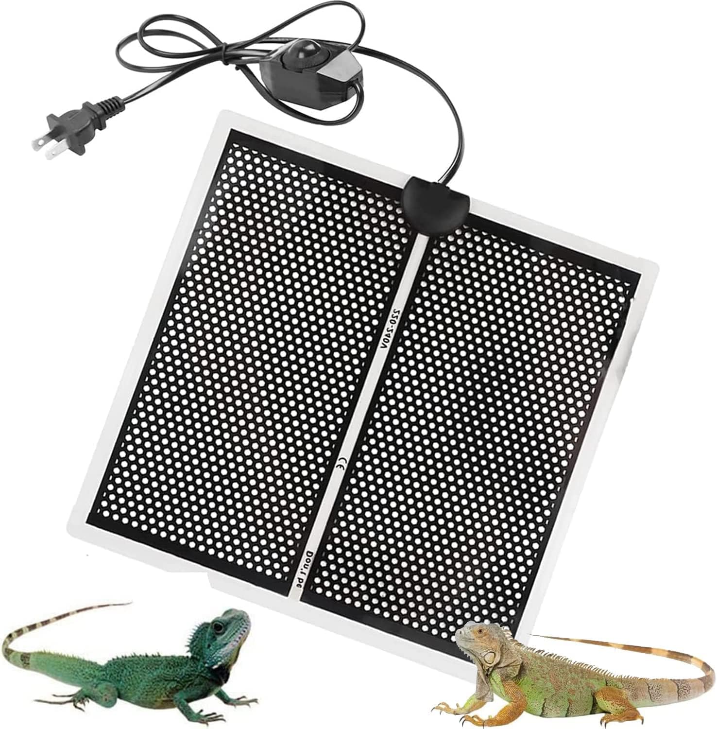 Reptile Heat Mat Reptile Heating Pad, Honeycomb Pattern Pet Heat Mat with Temperature Adjustment, Waterproof Heat Mat Under Tank Pad (Size : 14W 11x11IN)