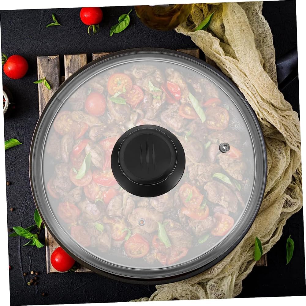 Glass Lid Tempered Glass Glases Paellera Pot Lid Cover Cooking Pot Covers Electric Pressure Cooker Lid Pot Cover Replacement Transparent Glass Pot Cover Universal Pot Lid Pasta-40CM