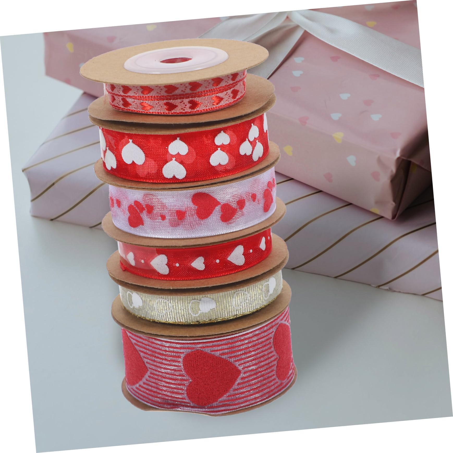 SEWACC 18rollen Herz-ripsband Für Valentinstag Pro Für Hochzeiten Und Dekoration Bunte Und Strapazierfähige Geschenkverpackungsbänder
