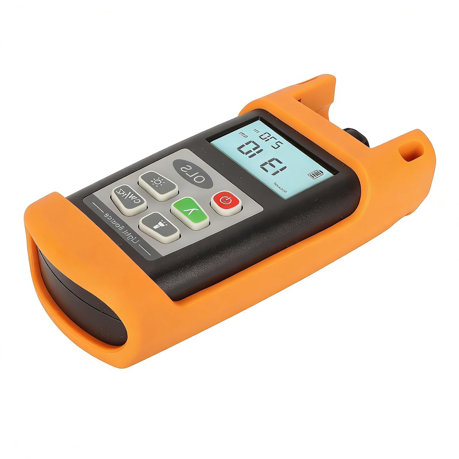 Handheld Fiber Optic Light Source, 1310nm 1490nm 1550nm Wavelength, 4 Modulation Frequencies (CW/270Hz/1kHz/2kHz), with 2.5mm Universal Interface & LED Light for FTTX Network Testing