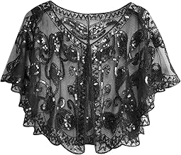 1 Piece Sequin Embellished Scarf, Sequin Thin Scarf, 1920s Vintage Scarf, Evening Dress Scarf, Elegant Scarf For Women, Fashion Clothing Accessory, Black/White, M