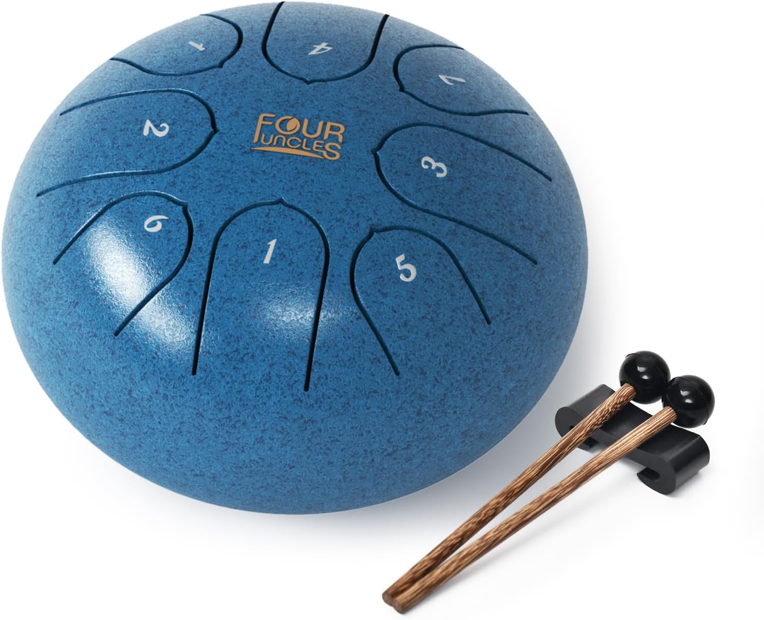 FOUR UNCLES Rain Drum for Outside, Steel Tongue Drum -6 Inch 8 Notes - Hand Pan Drums with Travel Bag,Music Book & Mallets, Musical Instruments Gifts for Family and Friends