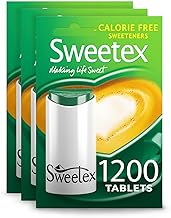 Sweetex Sugar Free, Calorie Free Sweetener Tablets, Convenient Pocket Size Dispenser, Pack of 3, Total of 3600 Tablets