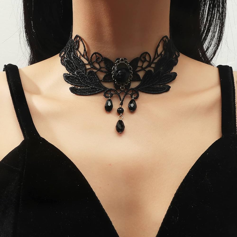 Amazon.com: YienDoo Vintage Lace Choker Necklace Gothic