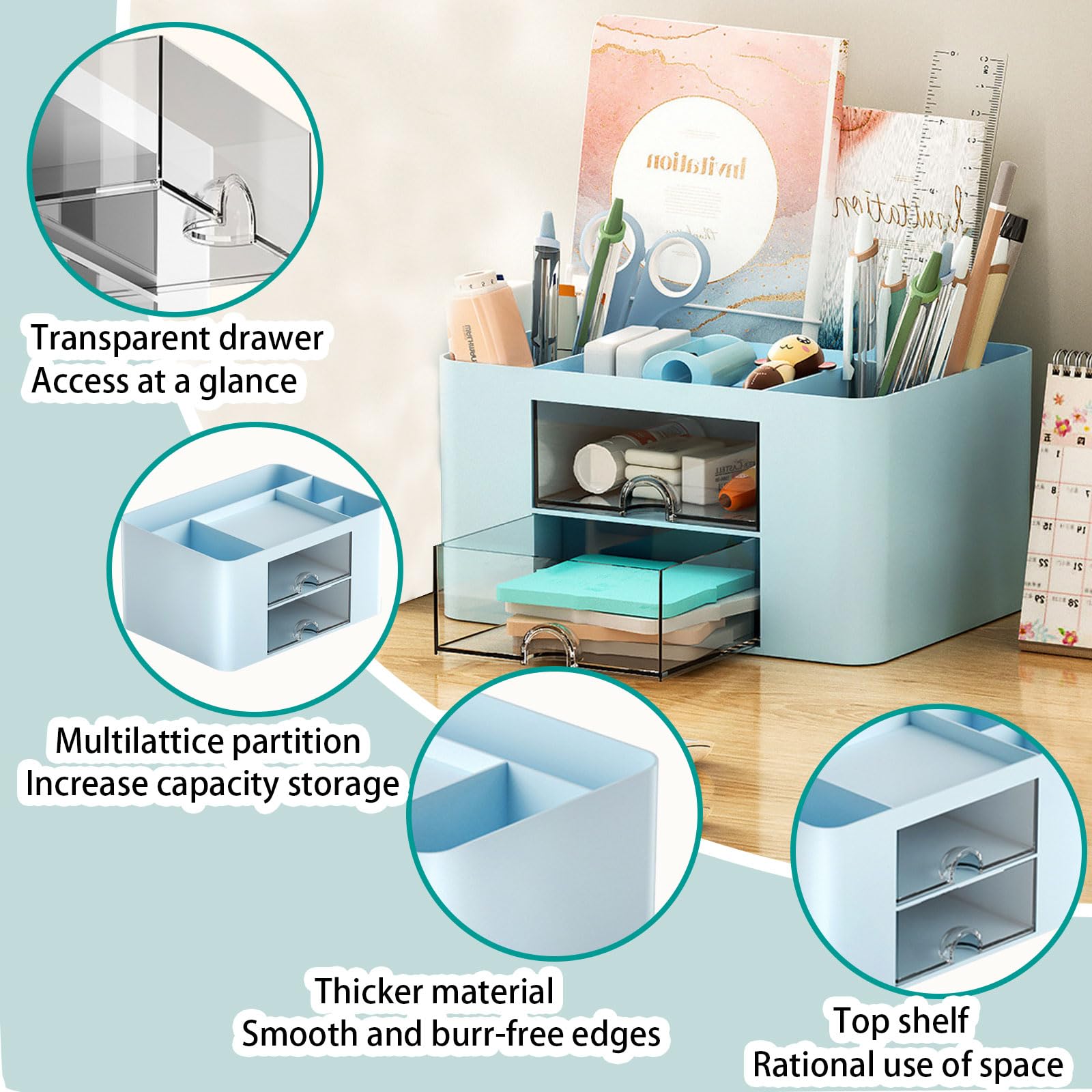 Schreibtisch-Organizer Weiß - Stiftehalter Mit Schubladen Für Büro & Homeoffice