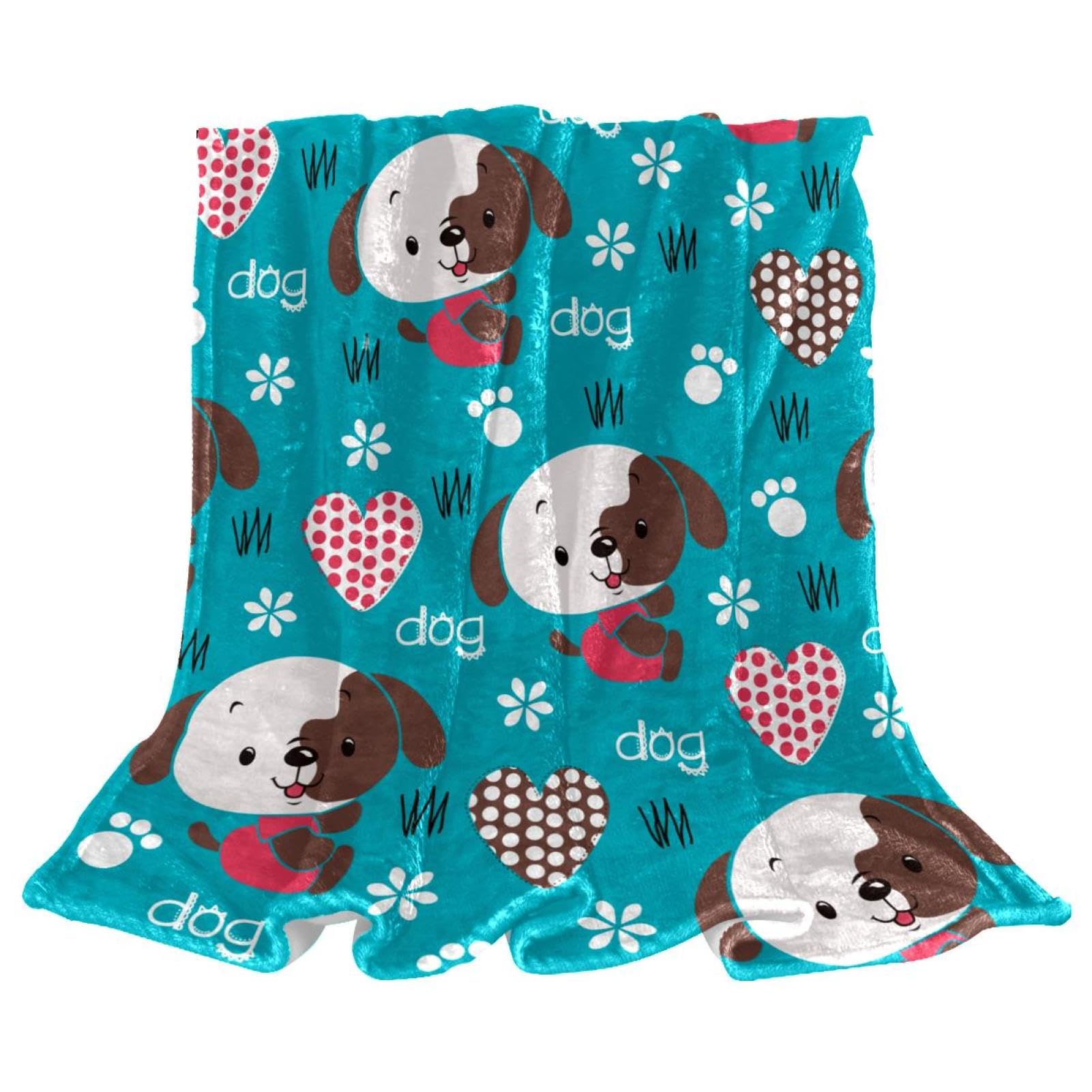 Couverture Polaire Chien Mignon Couverture Microfibre Chaude Et Douce Jeté De Canapé Couverture 150×200cm