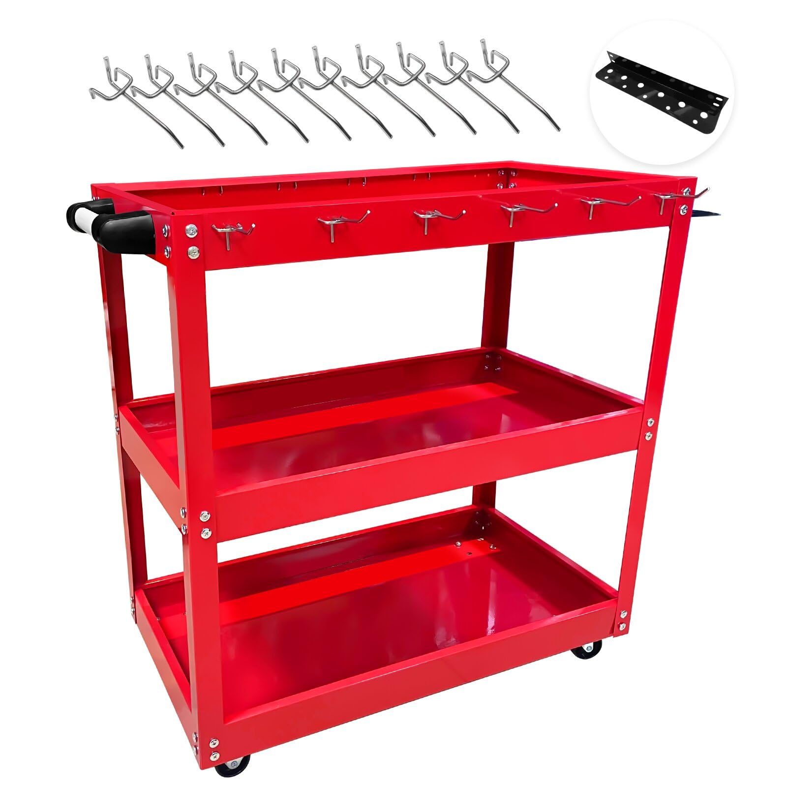 Amazon.com: YATOINTO 3-Tier Rolling Tool Cart, Metal Rolling Cart with ...