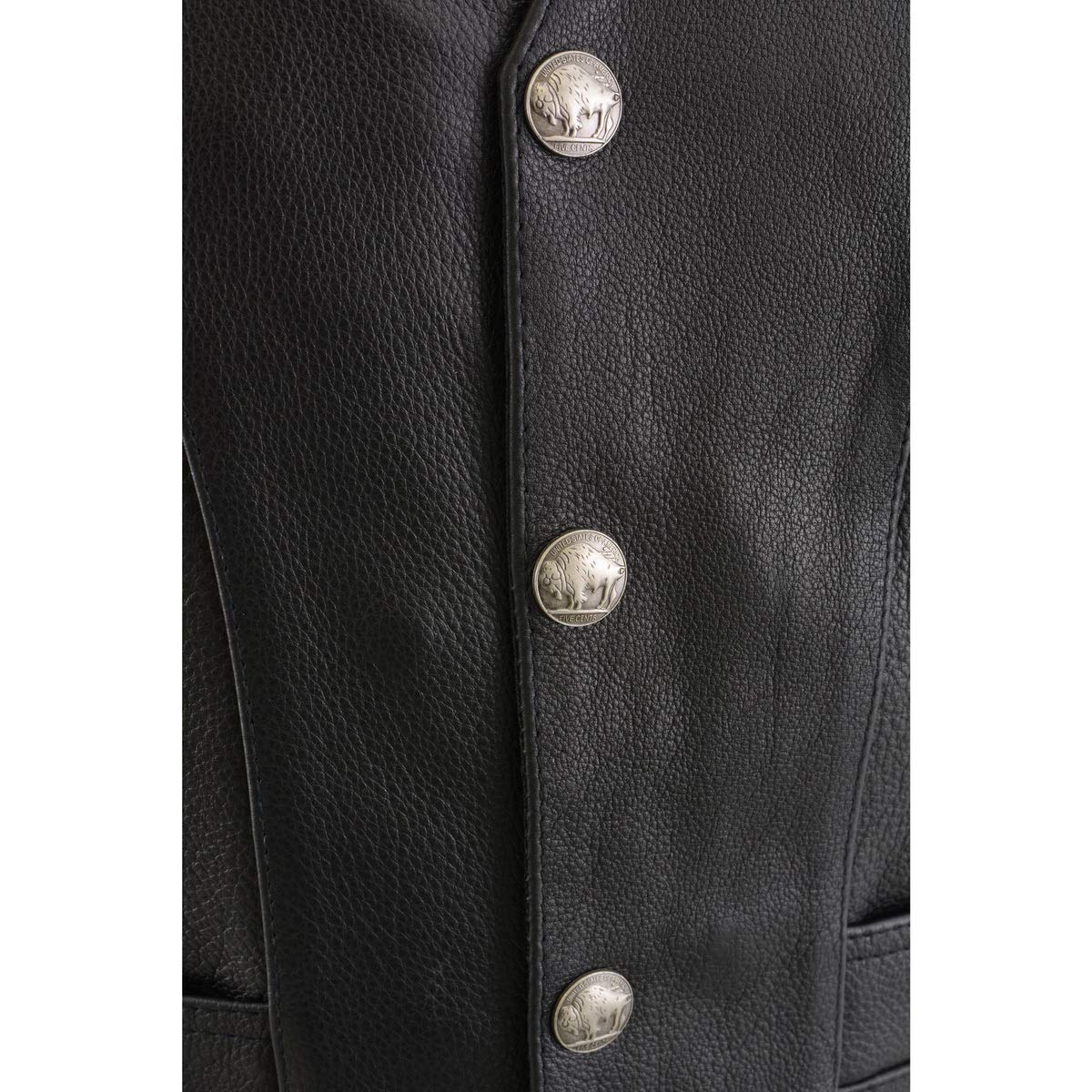 Milwaukee - Gilet da uomo in pelle intrecciata laterale Nero Size 50