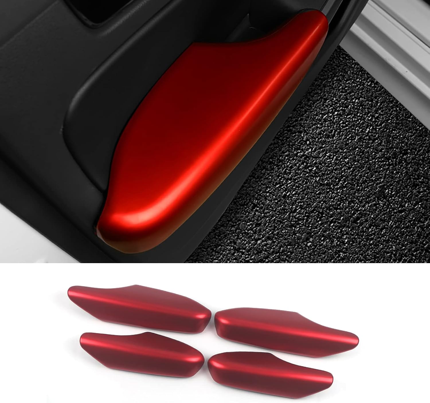 Car Accessories Fit for Honda Civic 11th Gen 2022 2023 2024 2025 Inner Door Side Handle Armrest Panel Cover Trim (Red) ABS 4 PCS