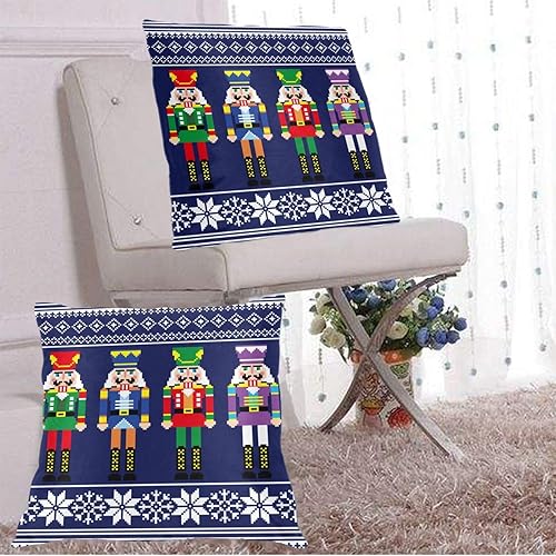 Miniatura 7 de Fiokroo Cascanueces - Juego de 2 fundas de almohada cuadradas para sofá, dormitorio, sala de estar, automóvil, 16 x 16 pulgadas
