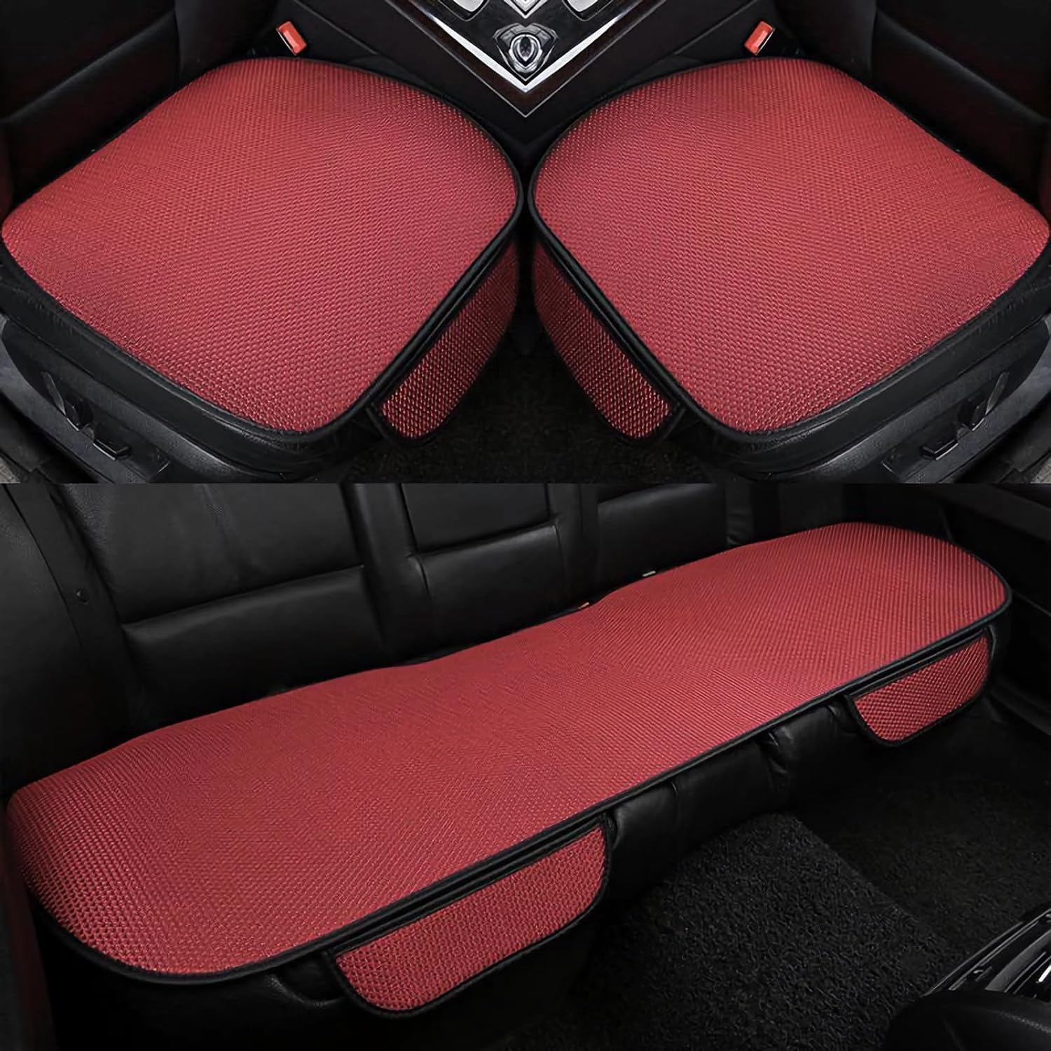 CojíN Asiento De Coche Ice Silk Verano para Fiat Ducato 2006-2021, Fundas De Asiento Coche De Transpirables Y Refrescantes para Todos Los Modelos,C/Red-Front*2+Rear*1