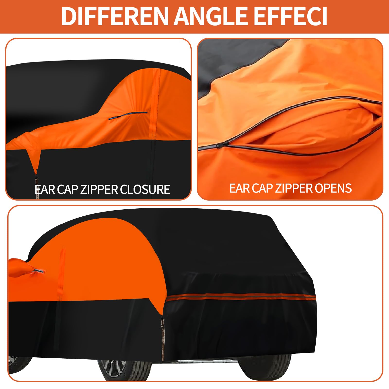 Pełne pokrowce samochodowe do Toyota Yaris Cross 2020-2024, 6-warstwowe, outdoorowe pokrowce samochodowe z bawełnianą podszewką i zamkiem błyskawicznym, wodoodporne, deszcz, śnieg, promieniowanie UV,