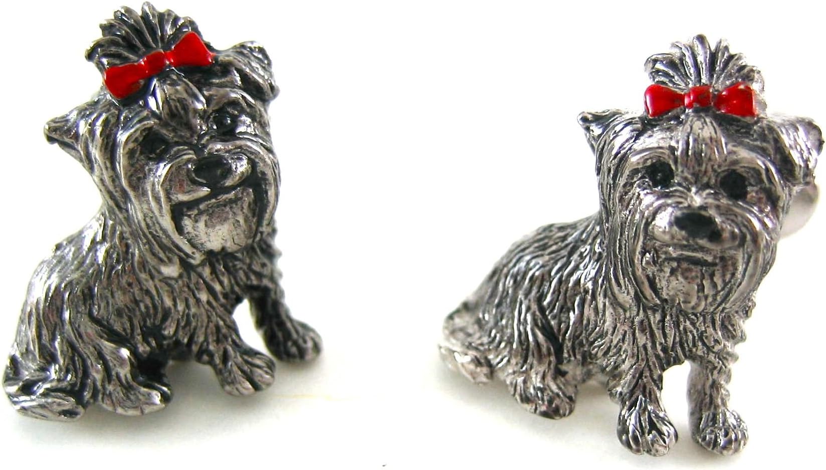 Baade II Sterling Silver Yorkie Dog Cufflinks