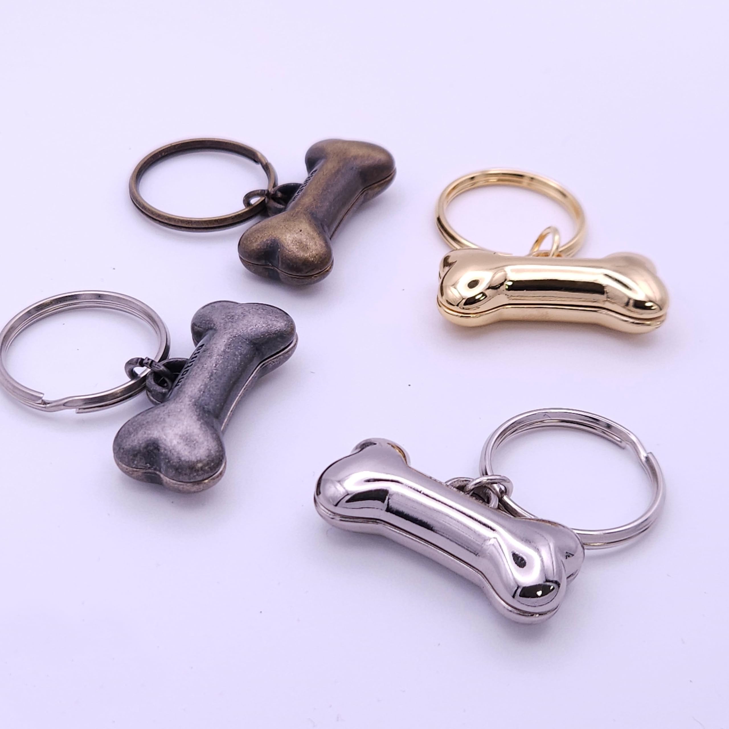 matissa® PawCharm Bark - Médaille personnalisée pour chien Porte-clés personnalisé - Plaque signalétique personnalisée avec compartiment caché
