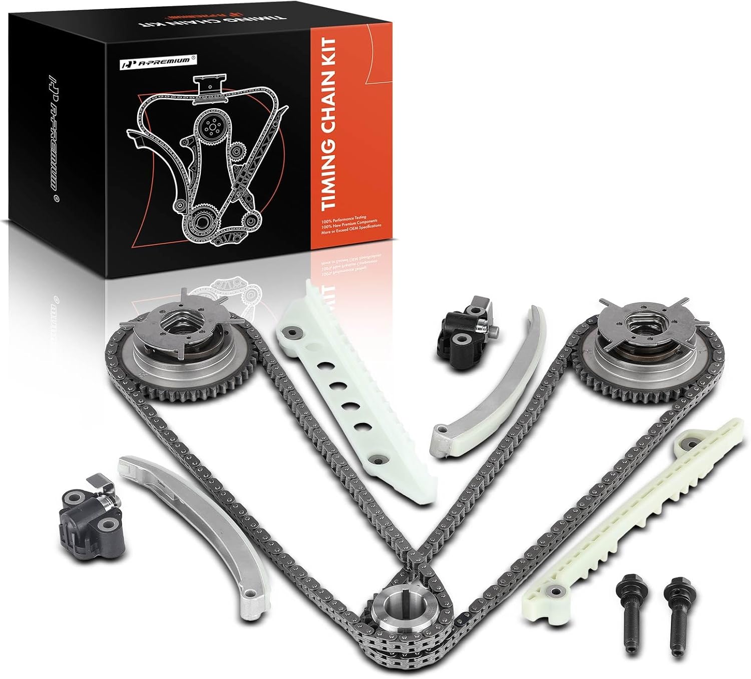 A-Premium Engine Timing Chain Kit W/Guide & Tensioner & VVT Sporcket [fits SOHC, 8Cyl 4.6L] Compatible with Ford Mustang 05-10, F-150, Explorer, Explorer Sport Trac & Mercury Mountaineer 2006-2010