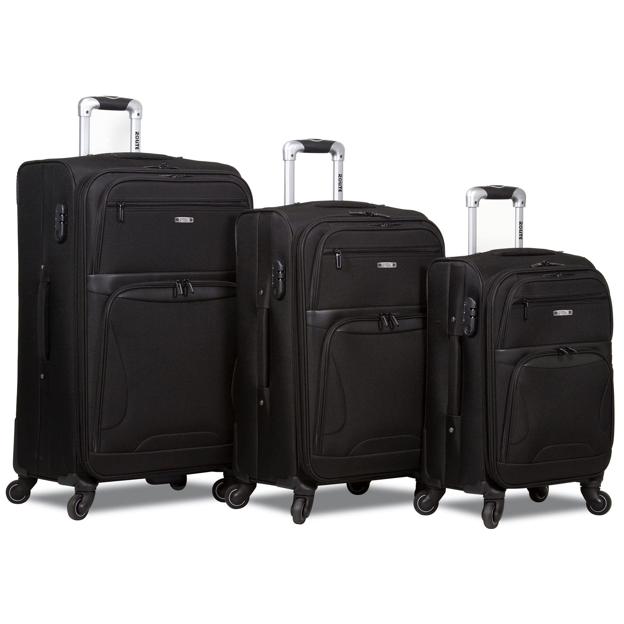 Buy RoliteExplorer 3Piece Expandable Spinner Luggage Set, Black, One