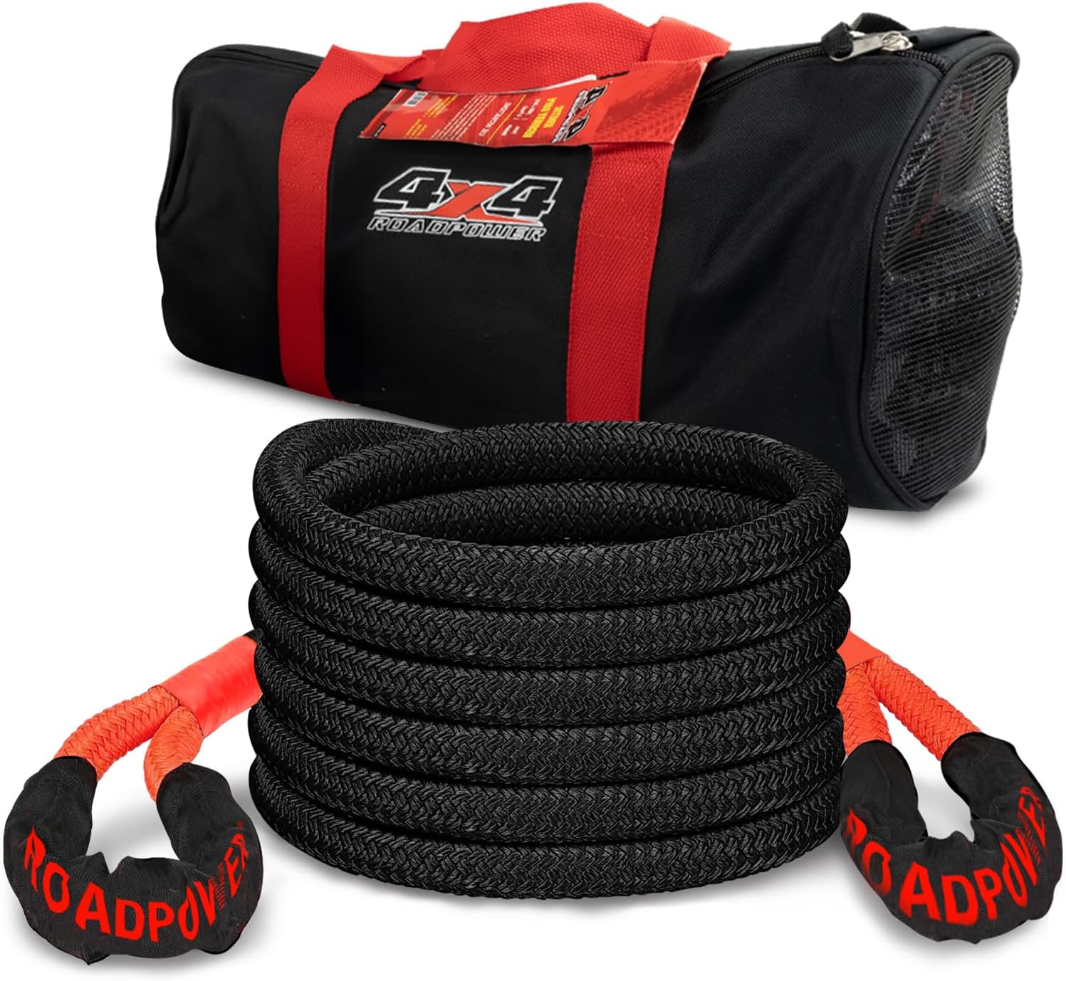 ROADPOWER 7/8in x 20ft - 4x4 Kinetic Recovery Rope with Bag - Heavy Duty Offroad Recovery Kit for UTV, ATV, Truck, Car (8 Tons 6 Meter)