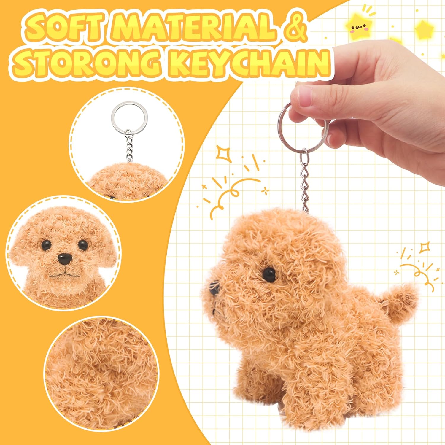 12 Pcs Mini Plush Puppy Stuffed Dogs with Keychain, Adopt A Pet Dog Party Favors Goodie Bags, Animals Bulk Gift Toys with Carton Dog House for Birthday Party Supplies